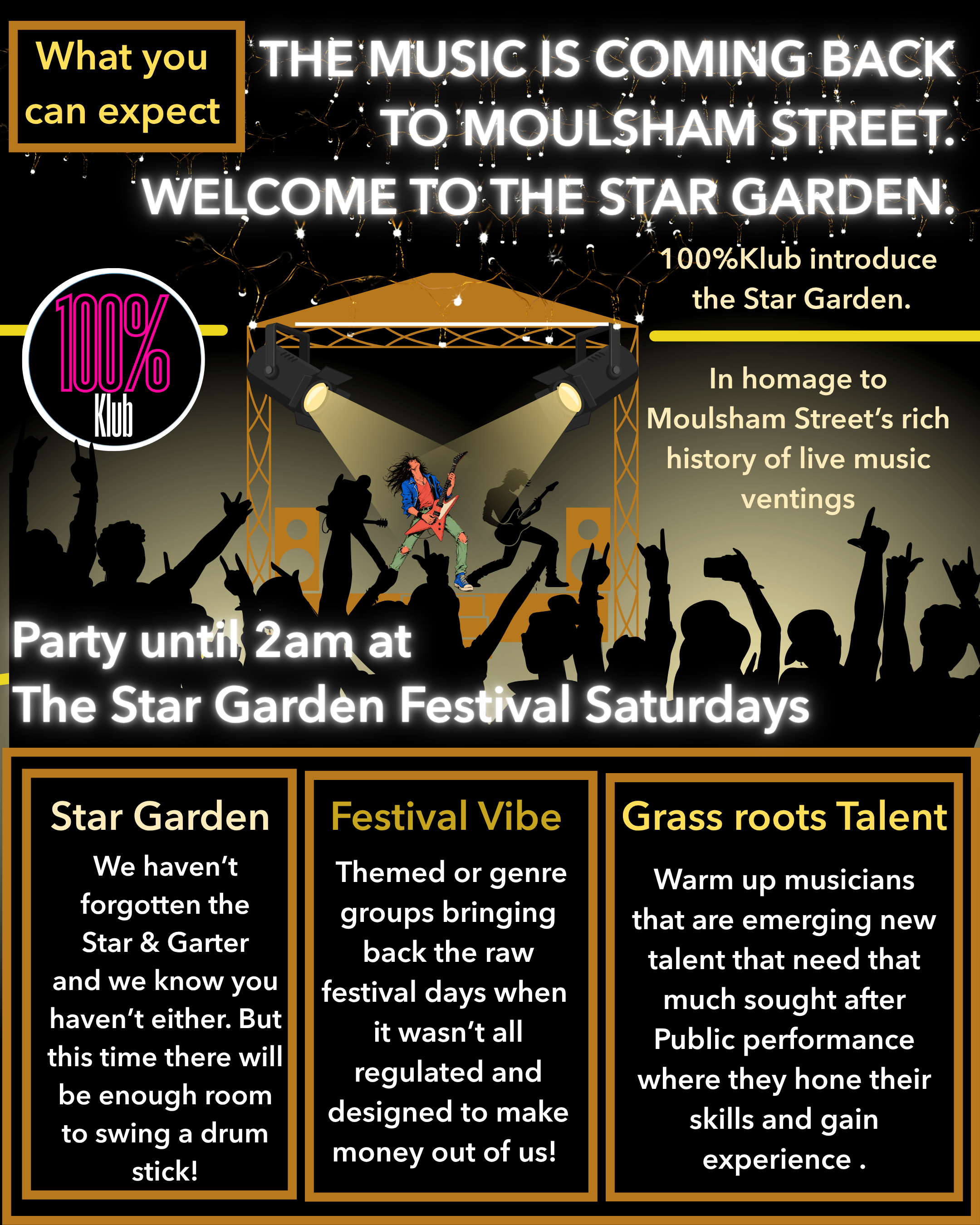 100%Klub introduces the Star Garden — festival Saturdays on Moulsham Street, Chelmsford